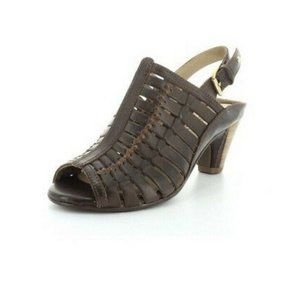 Pikolinos Womens Brown Leather Caged Strappy Peep Toe Sandals Heels Size…